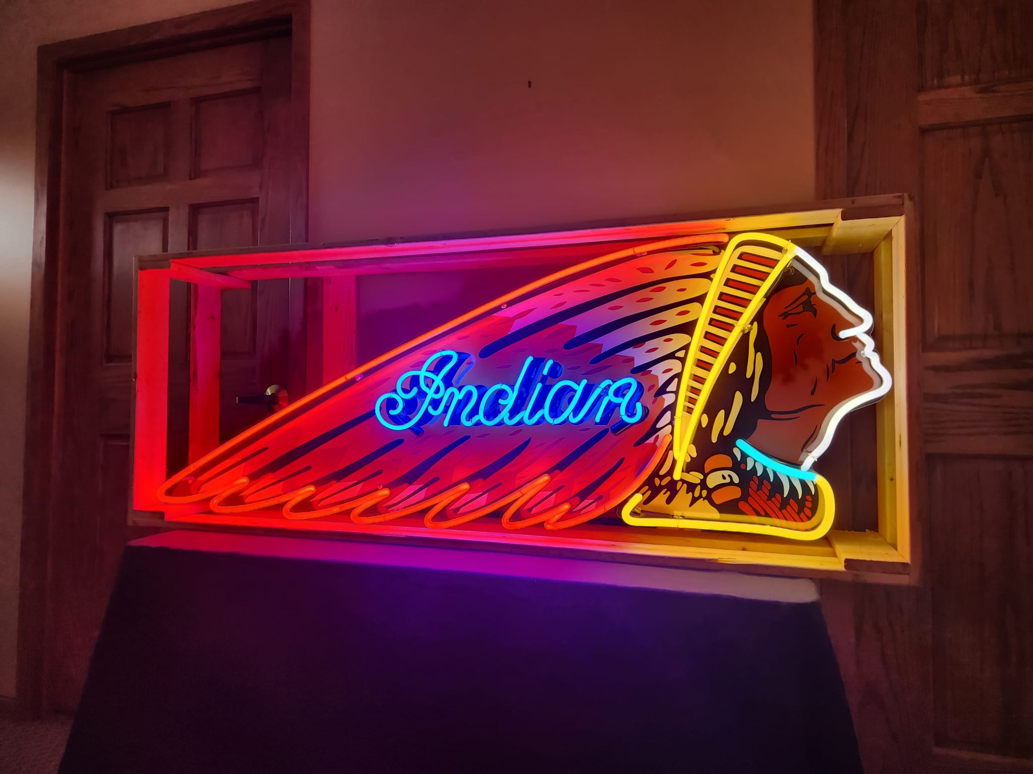 Neon Indian Motorcycle Sign - Image 2