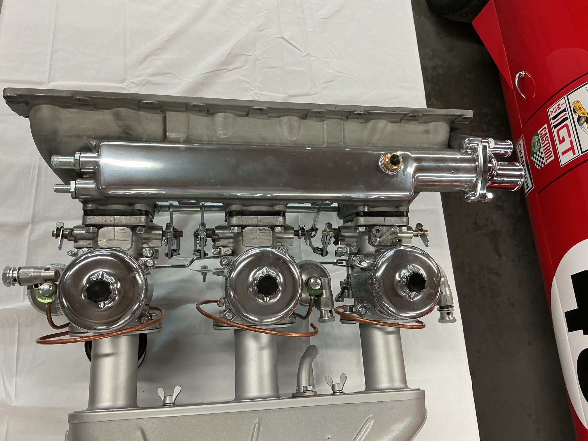 Three S.U. Carburetors and Intake Manifold for Jaguar - Image 3