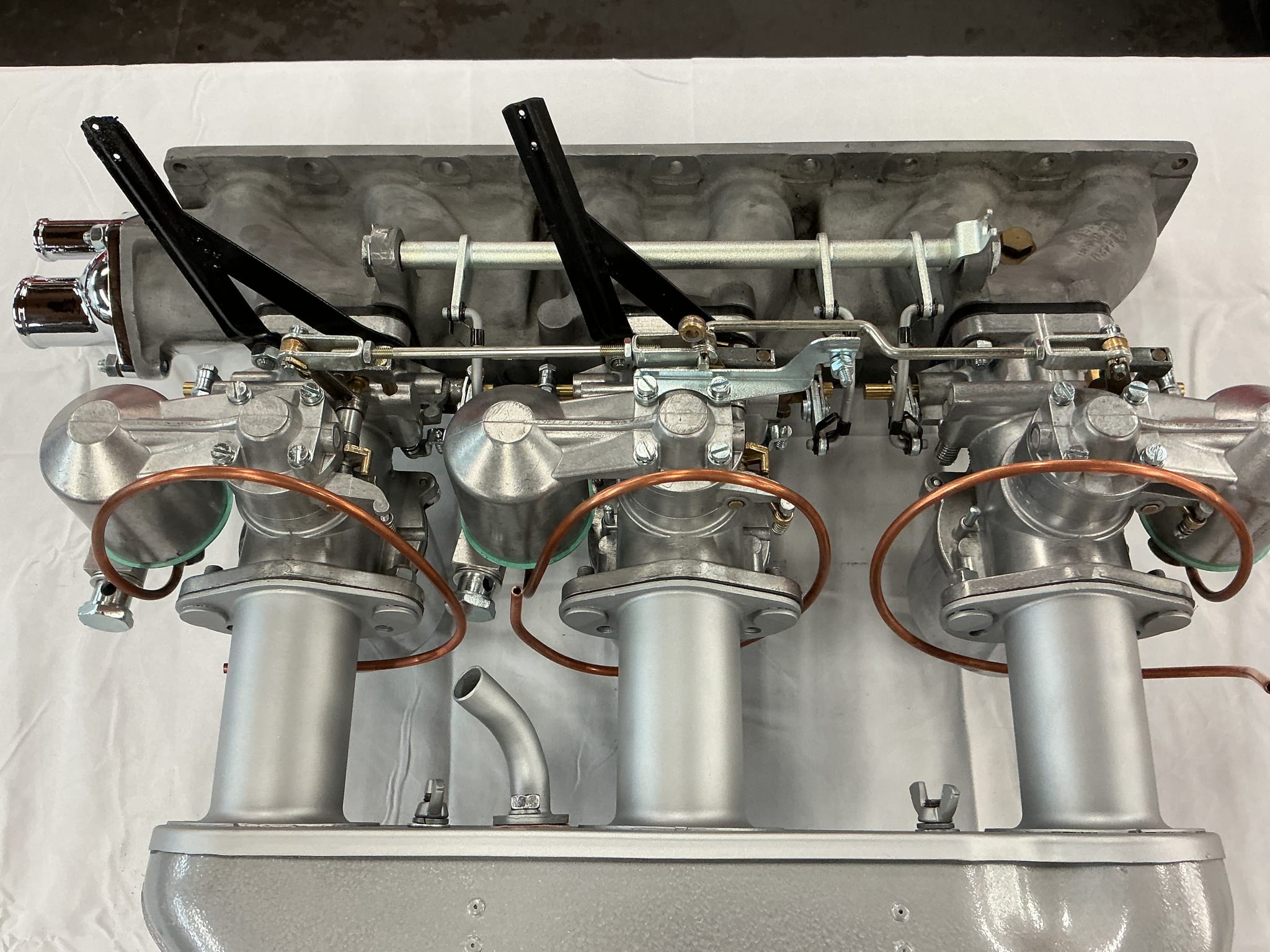 Three S.U. Carburetors and Intake Manifold for Jaguar - Image 2