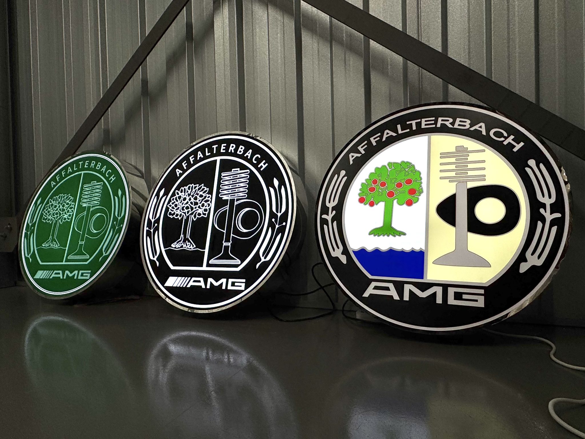 Three Illuminated Mercedes Benz AMG Signs - Image 3