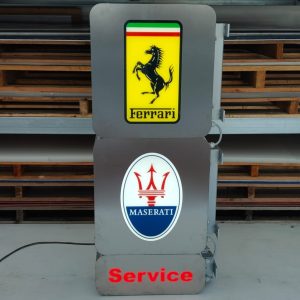 Double-Sided Illuminated Ferrari and Maserati Service Sign