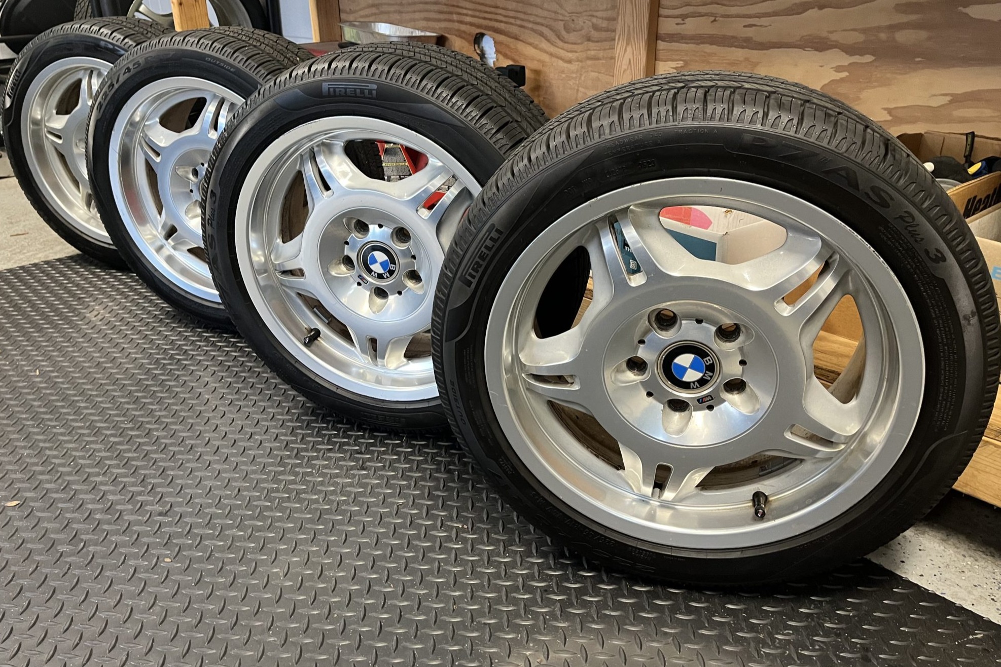 No Reserve: 17×7.5″ BMW Style 24 Forged M Double Spoke Wheels