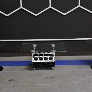 No Reserve: Chevrolet 5.3L Vortec V8 Engine Block Coffee Table, Side Tables, & Lamps