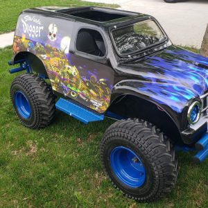 No Reserve: Modified Carter Brothers Mini Monster Grave Digger Go-Kart