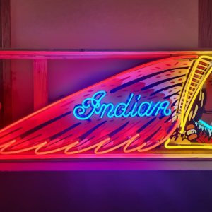 No Reserve: Neon Indian Motorcycle Sign