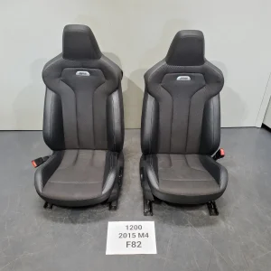 BMW F82 M4 Front Driver & Passenger Sport Seats Carbon Structure Cloth Set - Carbon Bucket Seats