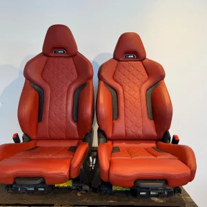 BMW M8 F93 Gran Coupe Merino Red Interior – Seats & Door Panels (2020–2024)