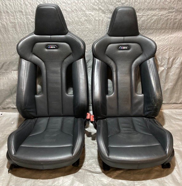 OEM 2015-2020 BMW F82 M4 Competition Black Merino Leather Front Seats - Carbon Bucket Seats